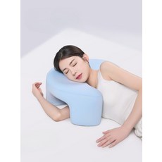 옆으로 수면 팔베개 높이 커버포함 베개 두꺼운배게 15cm 메모리폼 20cm 높은 18cm, 편안한 15cm 아이스 블루 손베개