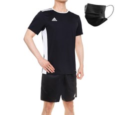 adidas 愛迪達 短袖+短褲運動套裝+口罩