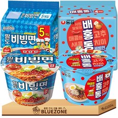 [블루존] 비빔면 팔도비빔면 배홍동비빔면 큰컵 봉지, 1박스