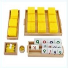 조기교육 몬테소리수학놀이 수학교구 원목 계산 막대, 3 904 쟁반 (엘로우 7cm) + 수업+영상