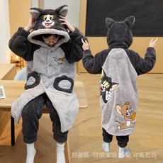 高品質男童珊瑚絨睡衣冬季加絨加厚款睡袍中大童蜘蛛俠法蘭絨兒童家居服 9C0R