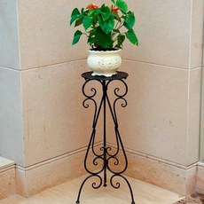 거치대 화분 앤틱 정리대 거실 받침대 철제, 블랙 56cm