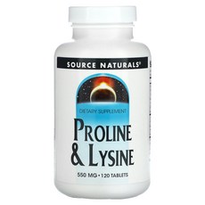 Source Naturals L-프롤린 & L-라이신 550mg 120정, SourceNaturalsL프롤린L라이신550mg120, 1개