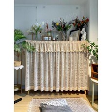 우아한 선반 구멍뚫린 레이스 펀칭 레일커텐