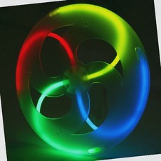 야광 원반 던지기 장난감 무지개 컬러 LED 발광 디스크 실내 놀이 완구, 1개, 상세페이지 참조