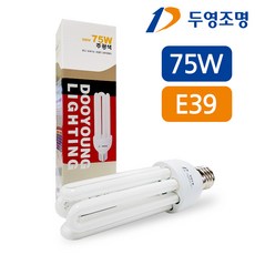 두영조명 EL 삼파장전구 75W 주광색 전구색 E39, 1개