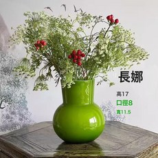法式中古復古綠色玻璃花瓶高級感客廳家居桌面插花器裝飾, 復古綠
