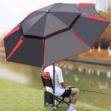 타오진 2층 8각 파라솔 휴대용 방수 야외 낚시 캠핑 파라솔, 블랙