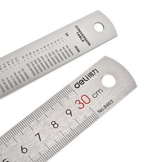 델리 스텐 철자 눈금 스틸 쇠 금속 두꺼운 15CM 30CM 철제 인치 재단용 직 자, 1. 델리 15Cm
