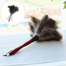 고급형 퍼플 천연 거위털 먼지 털이개 타조털 총채 원목 먼지떨이개, 상세페이지 참조, 1개