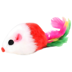 尾巴老鼠沙沙鼠貓咪互動逗貓玩具 絨毛鼠, 彩色, 1個