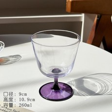 紫色氛圍感小眾闊口高腳杯設計感雞尾酒杯微醺酒杯飲品杯玻璃杯子, 1個