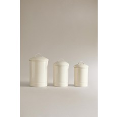 ZARA LACKIERTE ZYLINDRISCHE VORRATSDOSE AUS METAL 메탈L - Cremefarben, 23 x 14 x 14 cm