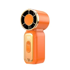 레노버 휴대용 팬 디지털 디스플레이가 있는 미니 전기 USB 충전식 냉각 강력한 바람 여행용 책상, 04 Orange Style A