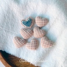 18mm 파스텔 트위드 하트 싸개단추 장식 부자재 수선 예쁜단추, 1개, 01. 핑크