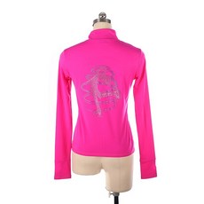 피겨자켓 여아용 지퍼 달린 피겨 스케이팅 재킷 여자 트레이닝 대회 상의 아이스 스포츠 짧은 플리스 체조 연습복