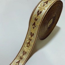 刺繡花邊輔料 民族復古風 領口袖口裙邊裝飾 DIY服裝配件 苗族織帶布料, 3cm-金色,一米（收藏關注優先出貨）, 1個