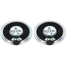 uxcell 4개 2W 8옴 소형 스피커 금속 외관 원형 내부 마이크로 자석 미니 DVD EVD 멀티미디어 모바일 휴대용 광고 기계, 2, 1개