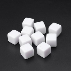 파티 가족 DIY 게임 프린팅 장난감과 호환되는 6면이 있는 10개의 빈 흰색 주사위 14mm 빈 아크릴 주사위, White, 1세트