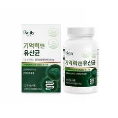 뉴일리 기억력 앤 유산균 400mg 은행잎 추출물 징코 프로바이오틱스 기억력 케어 장 건강, 1개, 60정