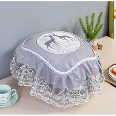커버소프트 밥솥 덮개 에어프라이어 먼지 커버, 자수 사슴 블루그레이
