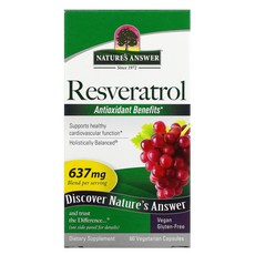 Nature's Answer Resveratrol 60 Vegetarian Capsules, 1개