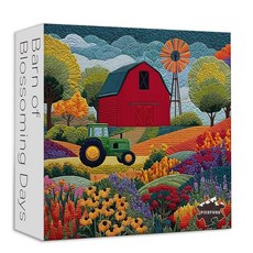 PICKFORU Quilting Farm Barn 1000 Piece Puzzle for Adults Embroidery Patchwork Warehouse Windmill, PICKFORU Quilting Farm Barn 10