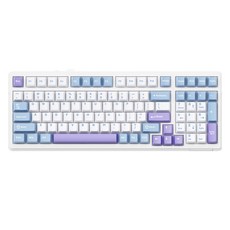 AULA F99 타란튤라 커스텀 플래그십 유무선 기계식 키보드, 화이트 + 블루 + 바이올렛, 레오보그 스마트축 V3, 제조사축