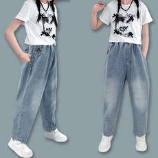 달콩슈 아동용 스마일 9부 밴딩 청바지 데님 여아 남아 DKW130