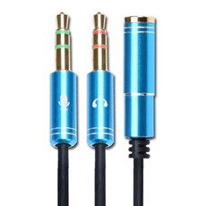 칼론 이어셋 To PC 변환 어댑터 30cm, APC-A07, 블루, 1개