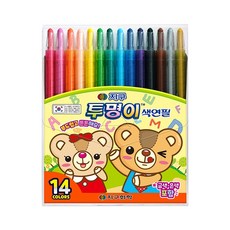 지구화학 투명이 샤프식 색연필, 14색, 5개