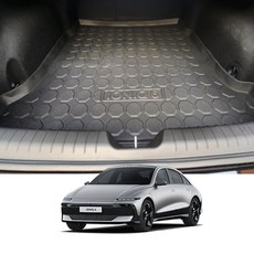 카킹즈 아이오닉6 트렁크매트 카본 논슬립 방수 3D 매트(호환), 블랙