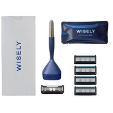 와이즐리 면도기 면도날 PRO1개 SENS4개 거치대 세트, 미드나이트네이비+SENS면도날, 1개