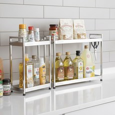 풀라이프 스텐 304 2단 양념통선반, 50cm, 1개