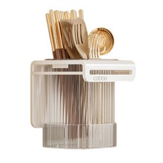 【cobbe 卡貝】廚房壁掛式刀筷筒架 - 免打孔置物筒 刀叉湯匙筷子收納, 1個, FJ-18B031-T白-簡易置物筒架, 白