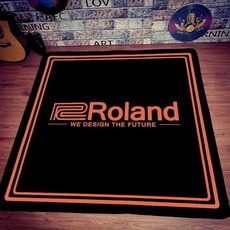 롤랜드 드럼매트 음소거 바닥 미끄럼 방음 방진 스틱 포함 전자드럼 패드 전자 풀 드럼패드, 1.2mx1.2m 두꺼운 방음, 오렌지 사각형, 1개