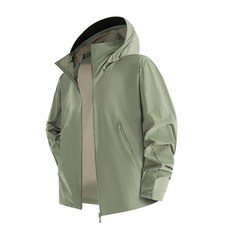 夏季涼感速乾冰絲防曬外套 男女款戶外防紫外線連帽皮膚衣, 淺軍綠