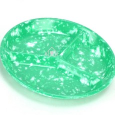 레트로 쑥원 삼절접시 원형접시 분식접시 멜라민식기, 쑥 원3절