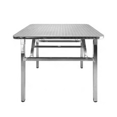 方形不鏽鋼摺疊餐桌 簡約易潔 穩固耐用, 102:矮桌-不鏽鋼色, 4人