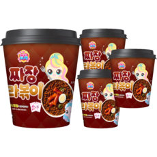 캐치 티니핑 짜장 컵라볶이 즉석조리 어린이 간식, 170g, 4개