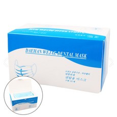 수술장갑 대한 덴탈마스크 걸이형 50매 일회용마스크 수술마스크 수술모자용품, 1개