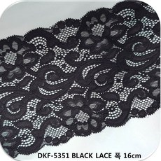 dklace 스판 레이스 5351 레이스 3 color ( 16cm (1yd 5yd 10yd) 기준 ), Black (450cm_5yd), 1개