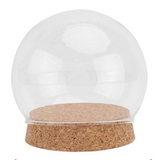 乾燥花玻璃罩 軟木塞加厚玻璃罩 羊毛氈玻璃罩 永生花玻璃罩 商品展示罩 透明防塵罩, 02.球形12cm