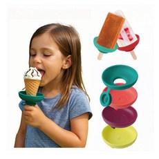 免拿冰淇淋支架與冰棒架 防滴漏設計, 黃色, 1個