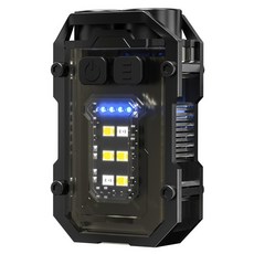 手電筒 多功能鑰匙扣燈 Type-C充電 夾帽燈 雙LED蛙眼透視 戶外高亮小鋼炮雙光源强光, 黑色-高容量鋰電池, 1個