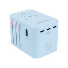 DTAudio 萬國旅行充 USB Type-C 旅行充電頭 快速充電 萬用轉接頭 氮化鎵, 1個, 45W,藍色