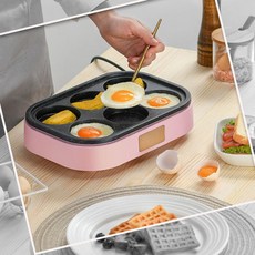 계란후라이팬 틀 전기 가정용 계란빵 6구 프라이 에그팬 핑크 식당, A. 오믈렛 메이커 상업용 팬케이크 팬 가정용 전기 전