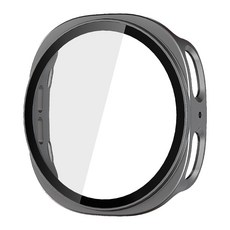 더조은셀러 갤럭시워치 호환 풀커버 풀글라스 강화유리 케이스, 티타늄그레이, 1개