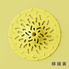 米鹿設計 台灣製 浴室排水孔濾網 寵物毛髮過濾網 排水孔蓋 浴缸 洗臉盆 水槽 陽台 MIT 喵之隅, 檸檬黃(1入),L-大浴山 (直徑12.5公分以內適用)