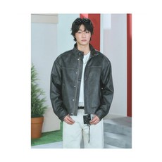 (국내매장정품) 에잇세컨즈 8SECONDS 페이크 레더 탑스티치 점퍼 브라운 45623ZMCGD 274711, L, 진한갈색